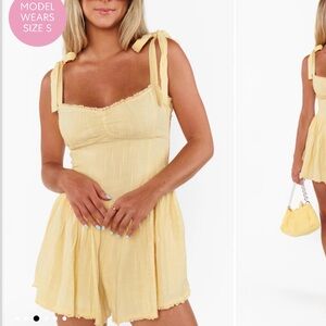 SHOW ME YOUR MUMU regal romper in lemonade